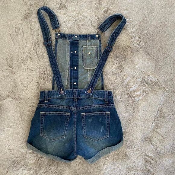 Forever 21 Navy blue overall shorts size xs - Picture 4 of 6